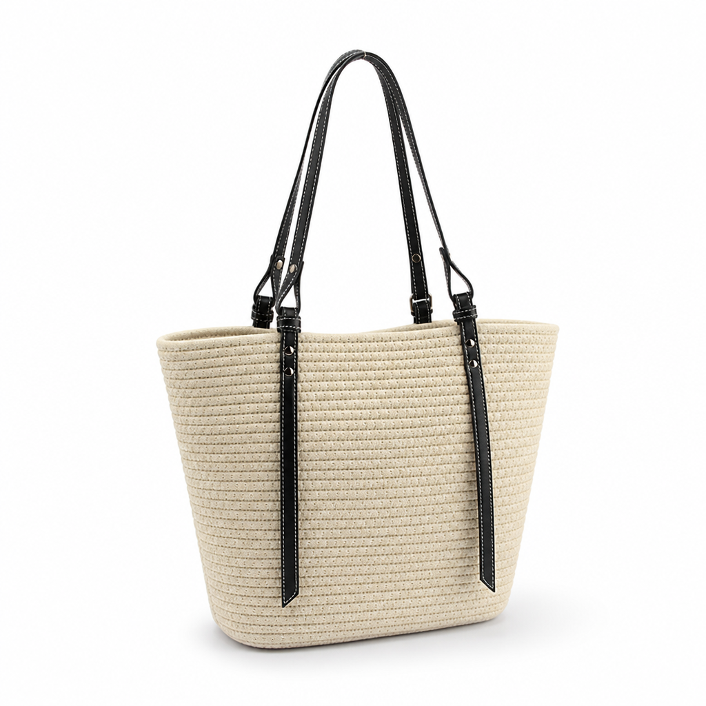 Spacious Woven Tote Bag (Reinforced Handles)