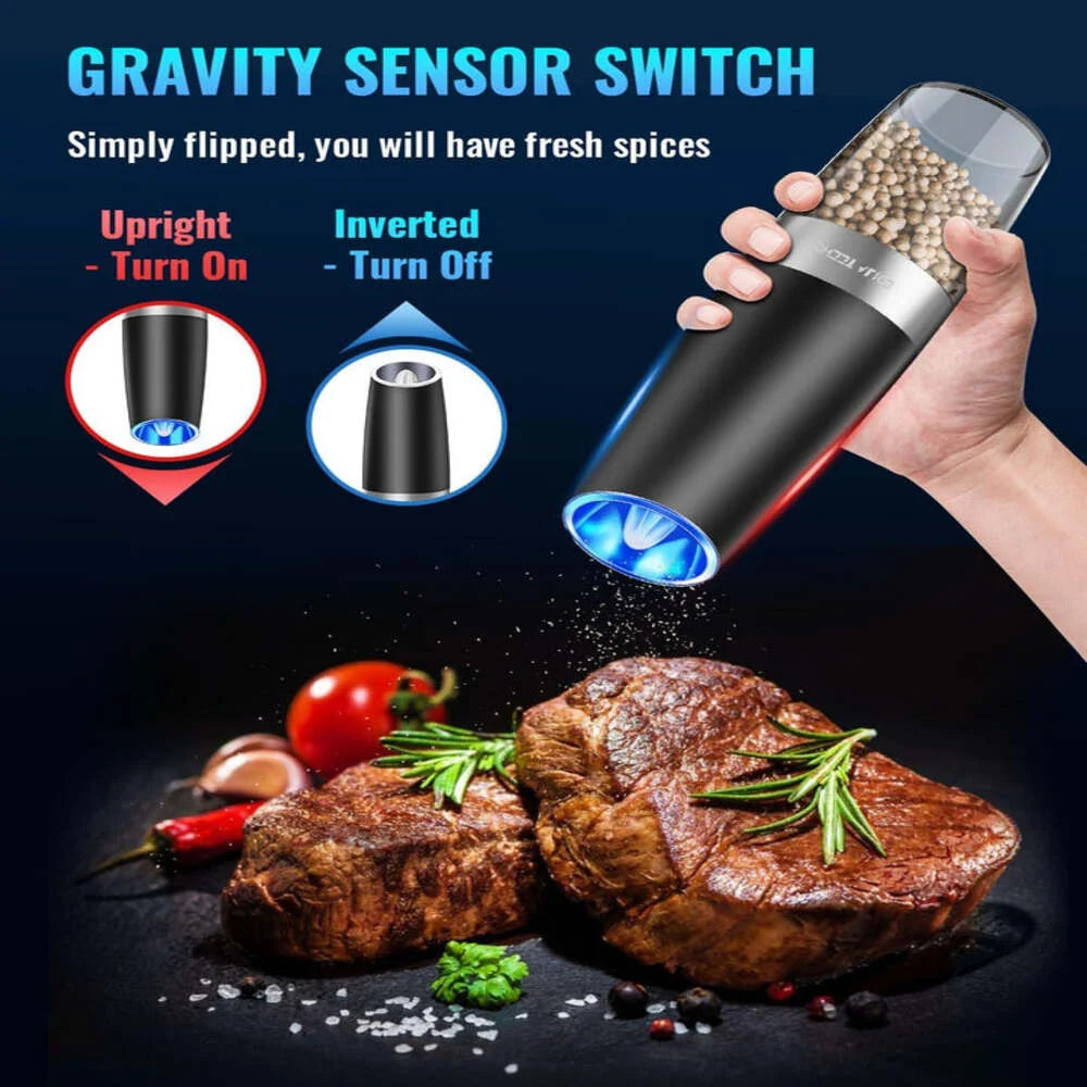 Spice Grinder Gravity-Activated One-Hand Adjustable Coarseness