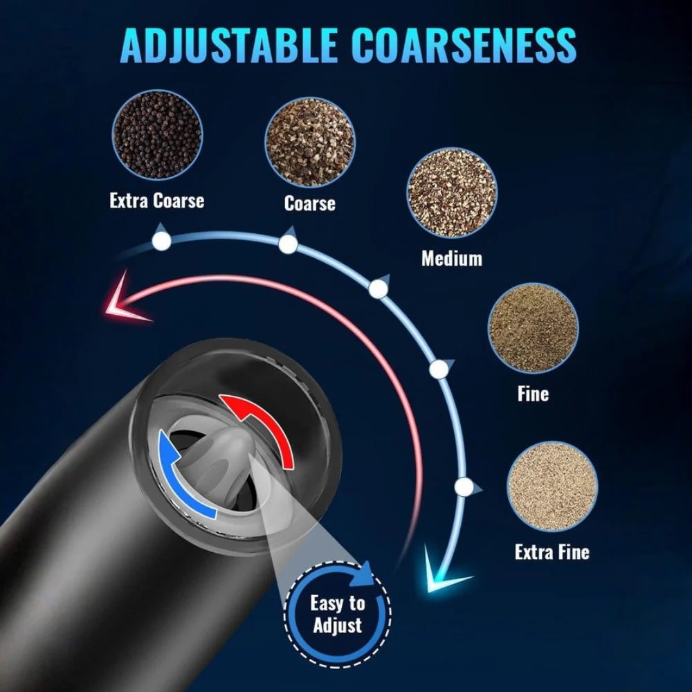 Spice Grinder Gravity-Activated One-Hand Adjustable Coarseness