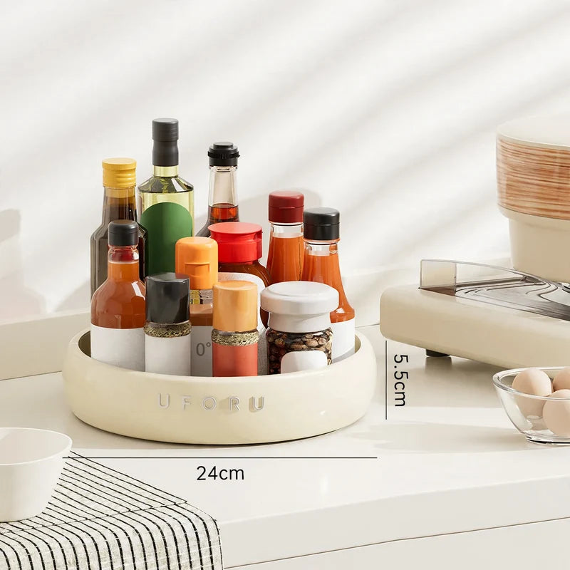 Spice Rack 360° Rotating Countertop Organizer Durable Plastic