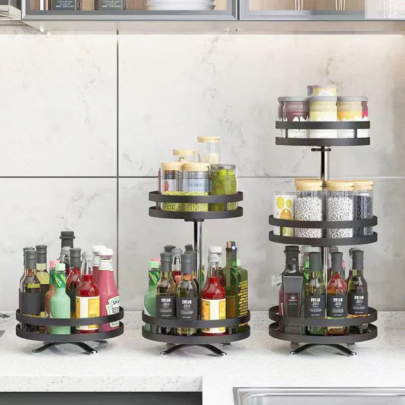 Spice Rack Organizer 360° Rotating Adjustable Stainless Steel