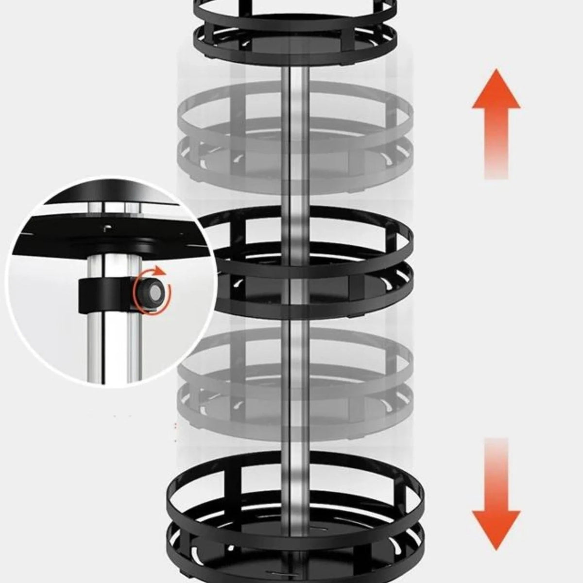 Spice Rack Organizer 360° Rotating Adjustable Stainless Steel