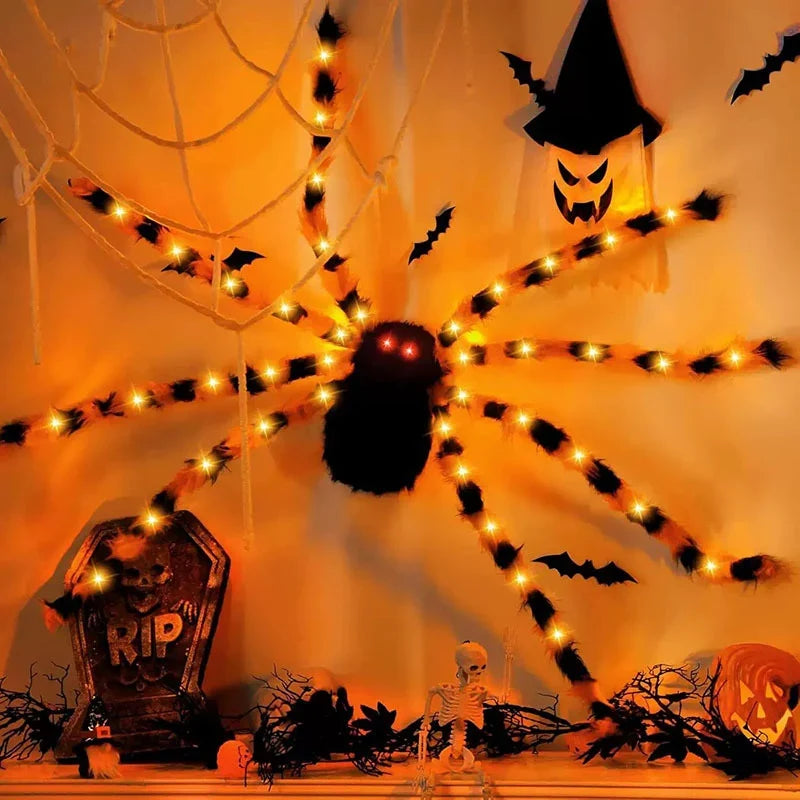 Spider Decoration Glowing LED Eyes Battery-Powered 3.3 Ft Diameter