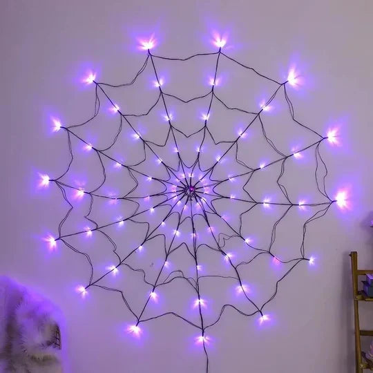 Spider Web Lights Purple LEDs Remote & 8 Modes