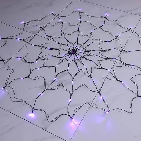Spider Web Lights Purple LEDs Remote & 8 Modes