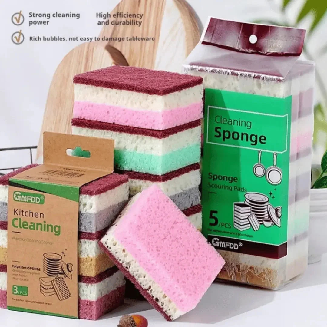 Sponge Brush Triple-Layer Non-Scratch Ergonomic Handle