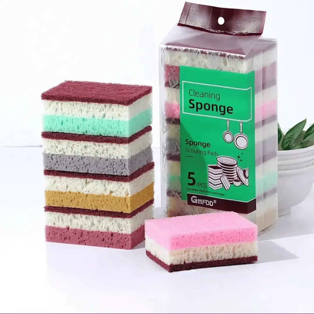 Sponge Brush Triple-Layer Non-Scratch Ergonomic Handle