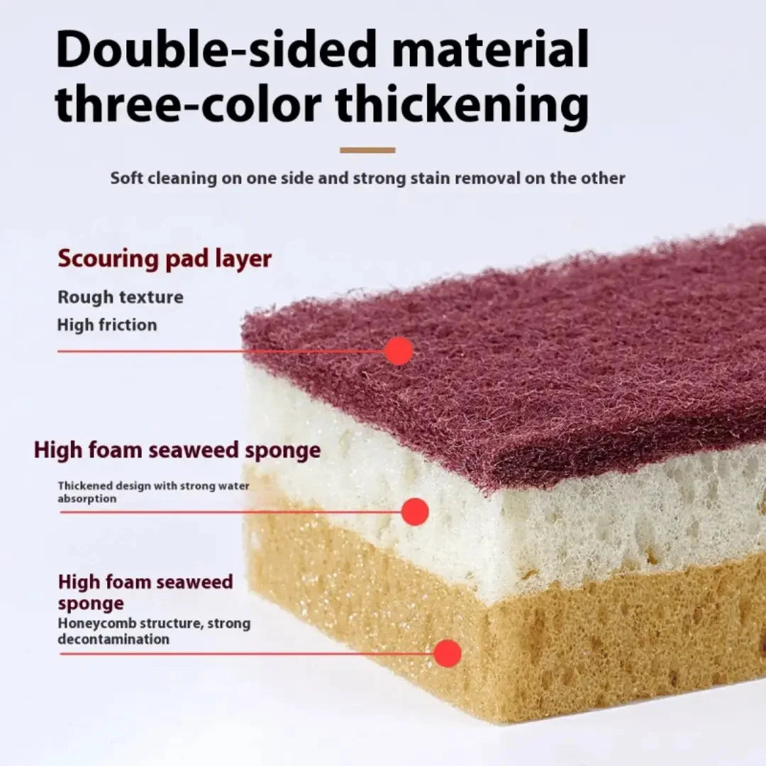 Sponge Brush Triple-Layer Non-Scratch Ergonomic Handle