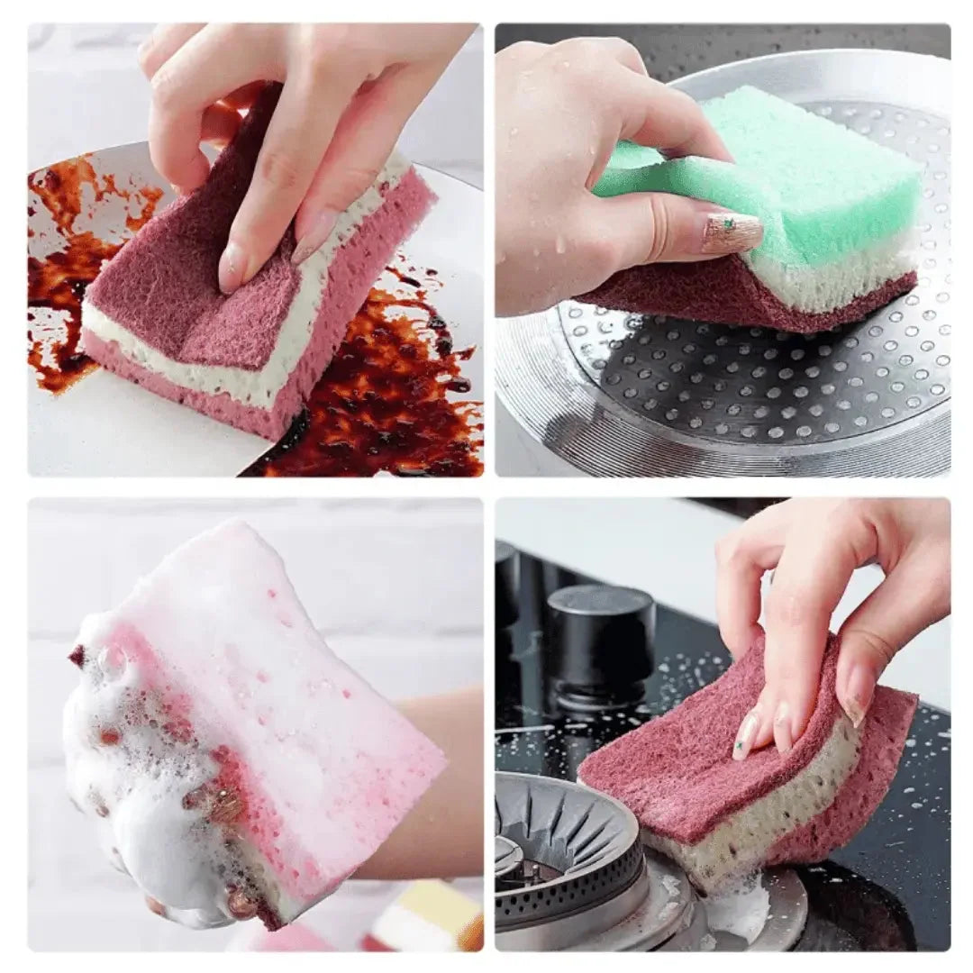 Sponge Brush Triple-Layer Non-Scratch Ergonomic Handle