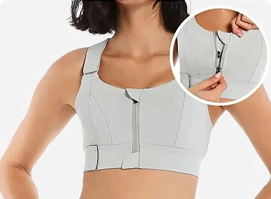 Sports Bra High-Support Front-Zip Moisture-Wicking