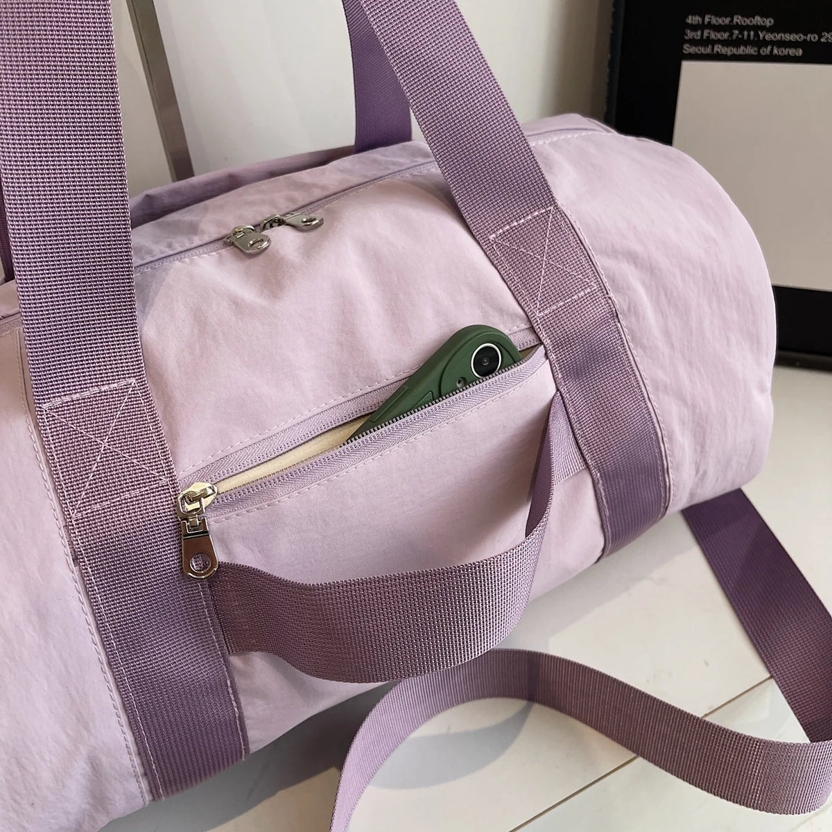Sports Duffle Bag Large Capacity Durable Fabric Removable Strap