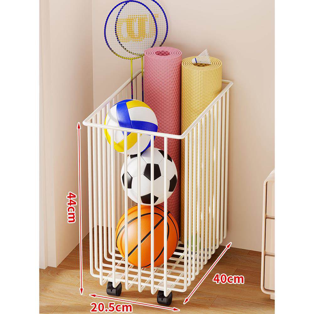 Sports Equipment Storage Cart Slim Wire Rolling Casters
