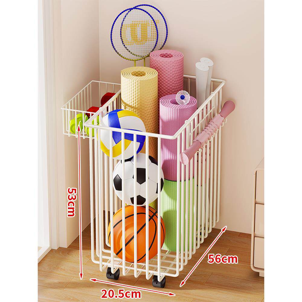 Sports Equipment Storage Cart Slim Wire Rolling Casters