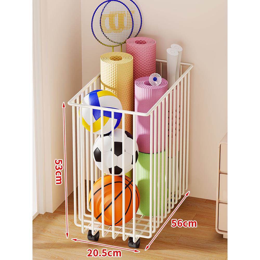 Sports Equipment Storage Cart Slim Wire Rolling Casters