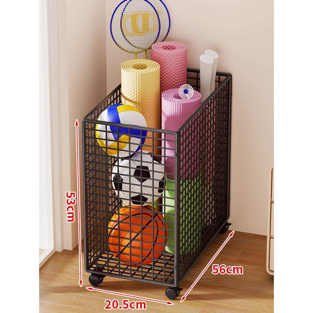 Sports Equipment Storage Cart Slim Wire Rolling Casters