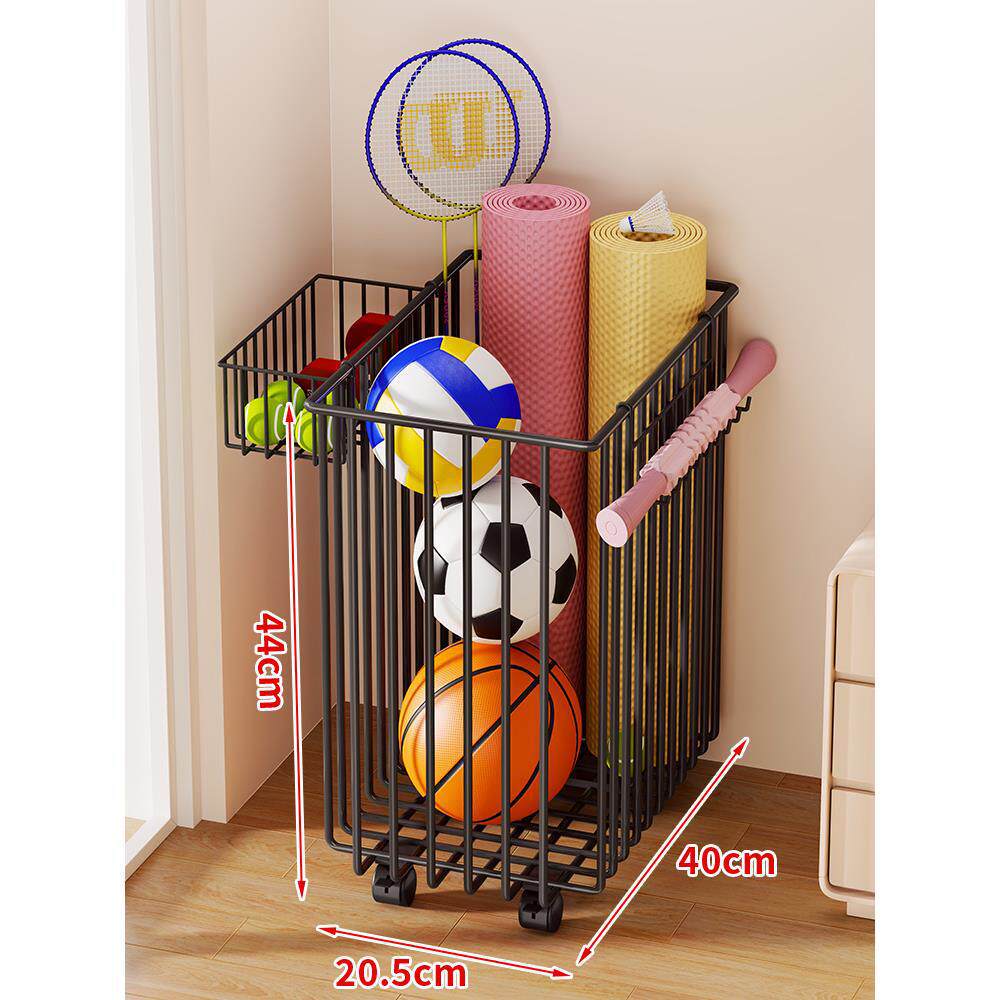 Sports Equipment Storage Cart Slim Wire Rolling Casters
