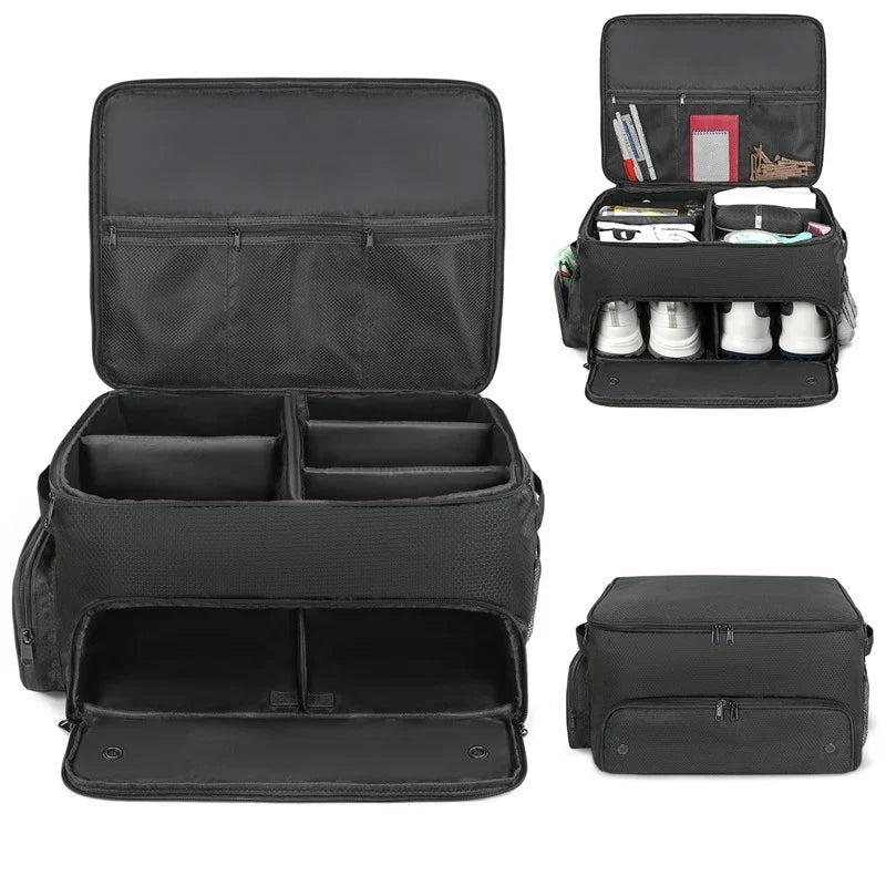 Sports Gear Organizer Multi-Compartment Zippered Lightweight
