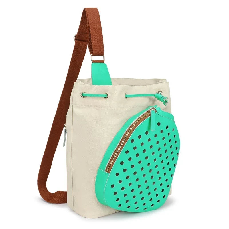 Sports Tote Bag Weather-Resistant Fabric Exterior Pouch & Adjustable Strap