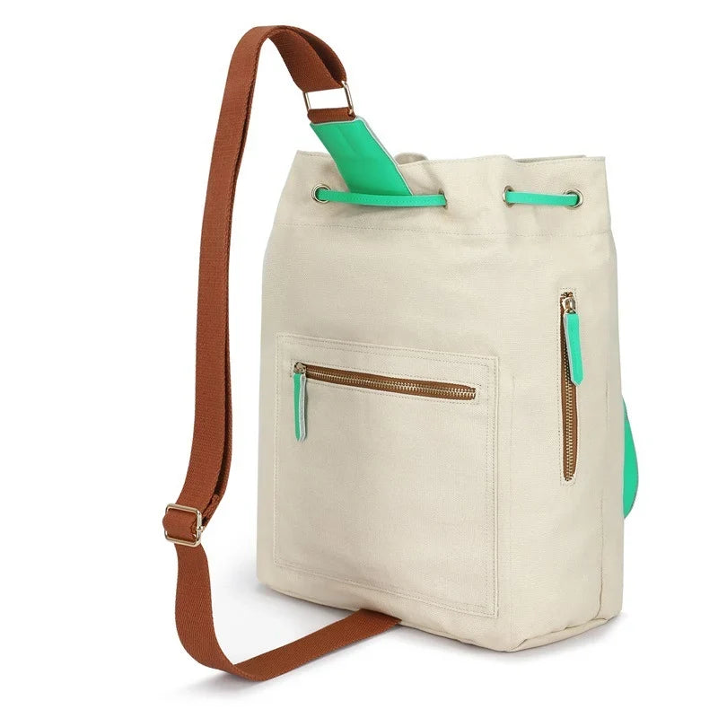 Sports Tote Bag Weather-Resistant Fabric Exterior Pouch & Adjustable Strap