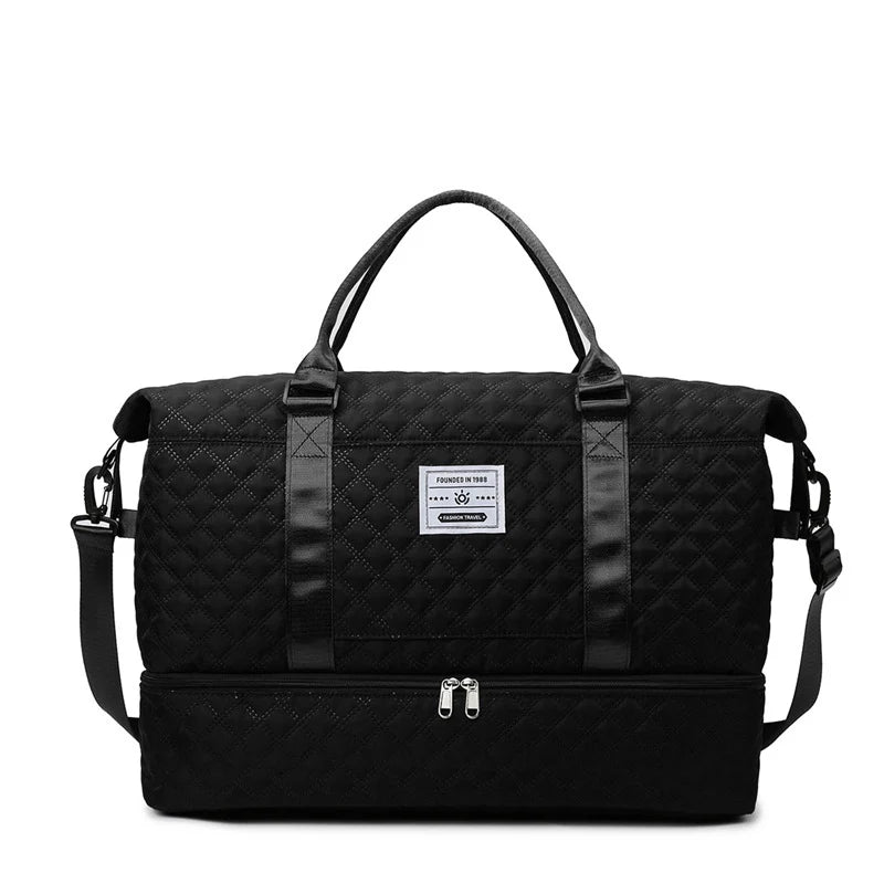 Sports Travel Bag Waterproof Spacious Quilted Detachable Strap
