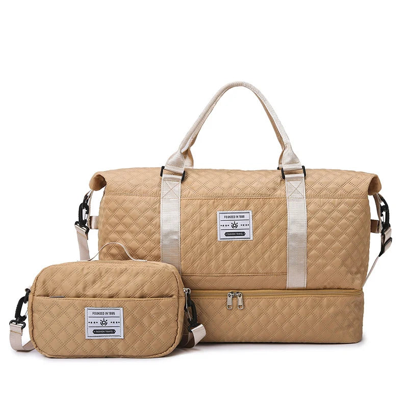 Sports Travel Bag Waterproof Spacious Quilted Detachable Strap