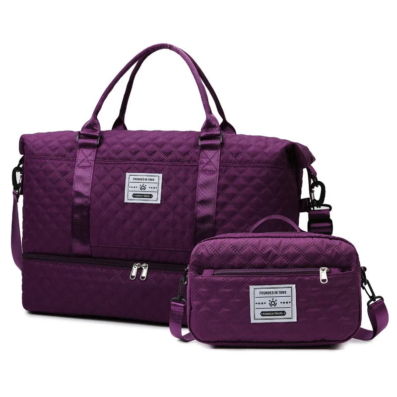 Sports Travel Bag Waterproof Spacious Quilted Detachable Strap
