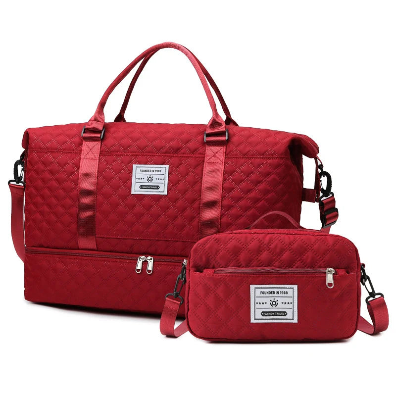 Sports Travel Bag Waterproof Spacious Quilted Detachable Strap