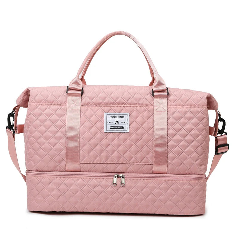Sports Travel Bag Waterproof Spacious Quilted Detachable Strap