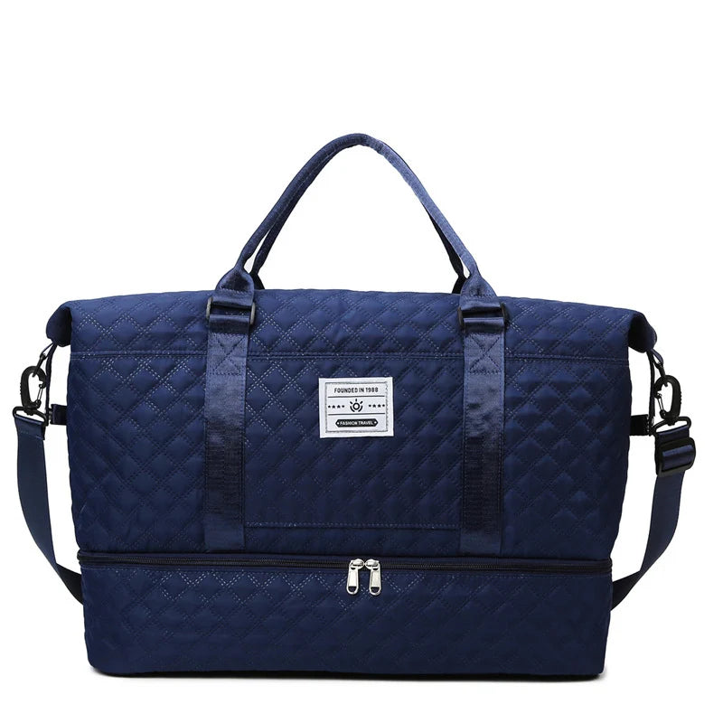 Sports Travel Bag Waterproof Spacious Quilted Detachable Strap