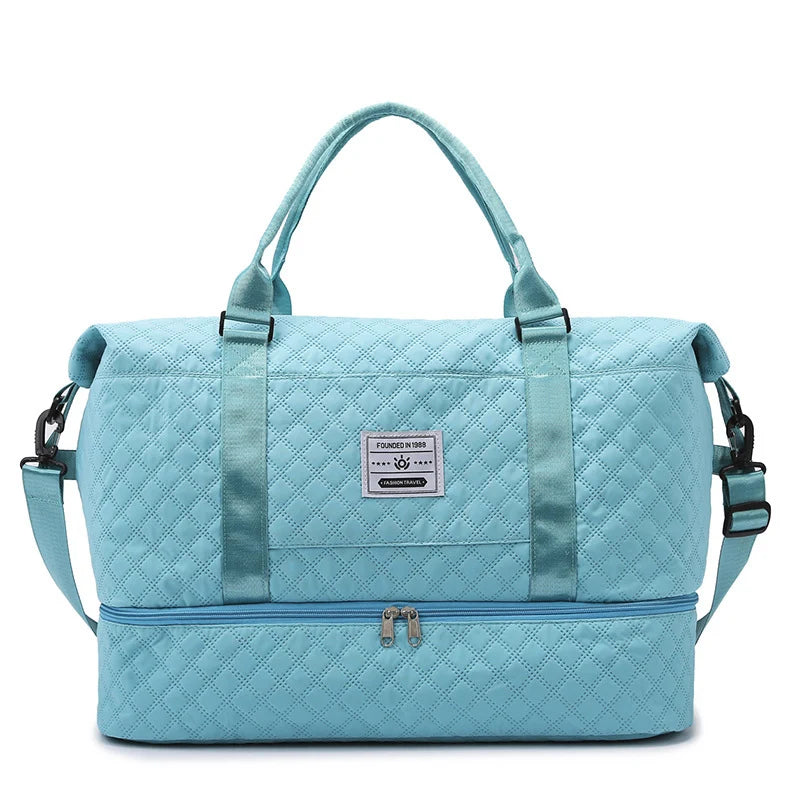 Sports Travel Bag Waterproof Spacious Quilted Detachable Strap