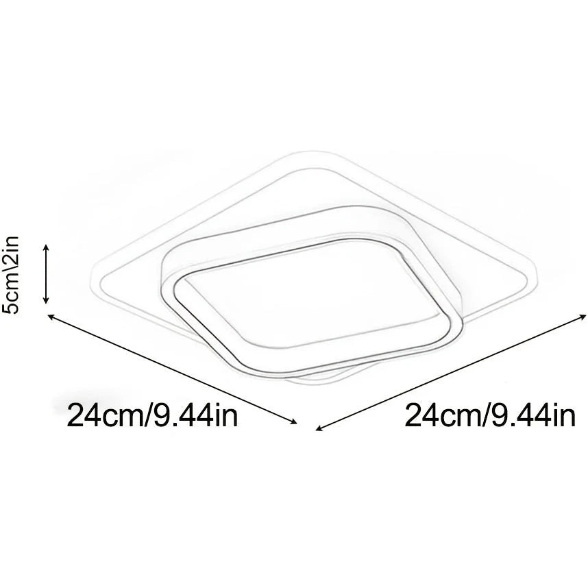 Square Ceiling Light Integrated LED Even Corner Illumination