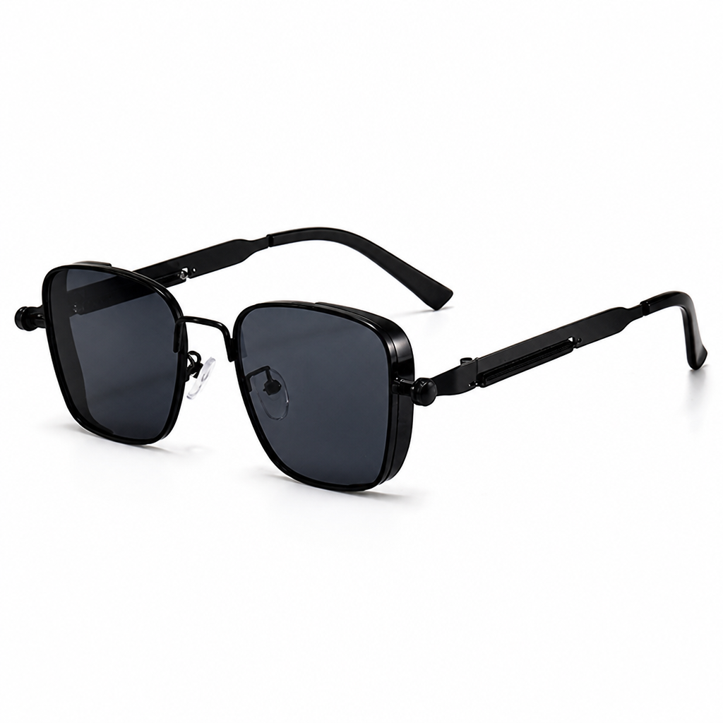 Square Metal Frame UV400 Mirror Lenses Sunglasses