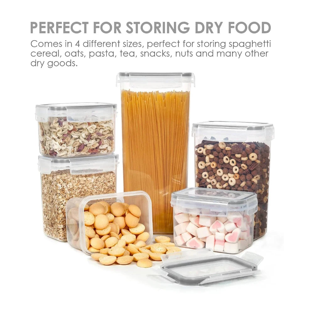 Stackable Container Set Clear Sides & Airtight Clamp Lids