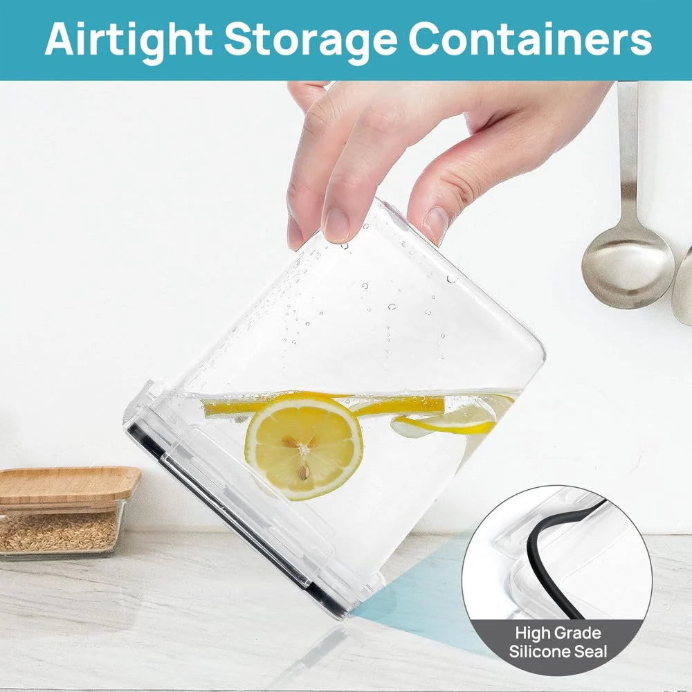 Stackable Container Set Clear Sides & Airtight Clamp Lids