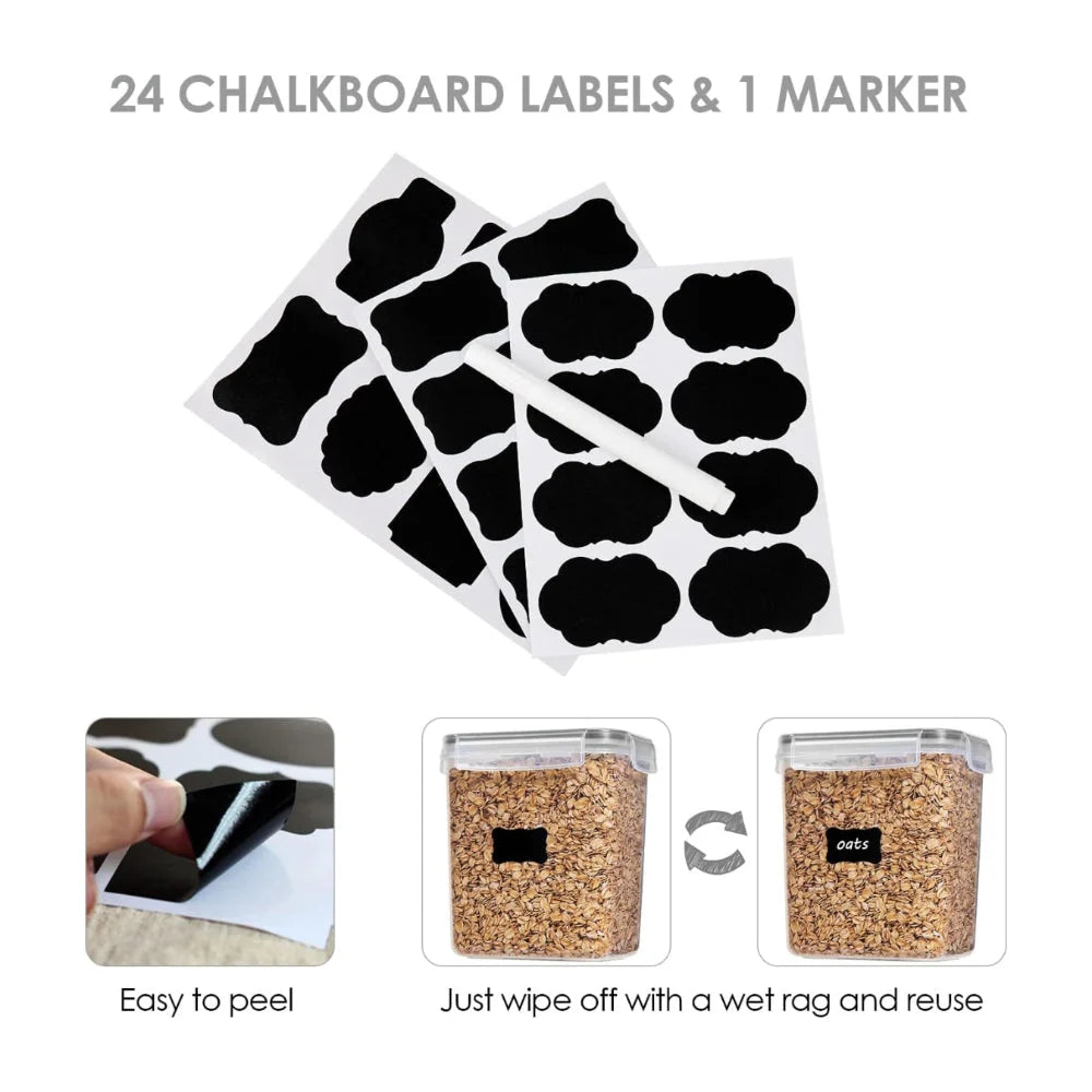 Stackable Container Set Clear Sides & Airtight Clamp Lids