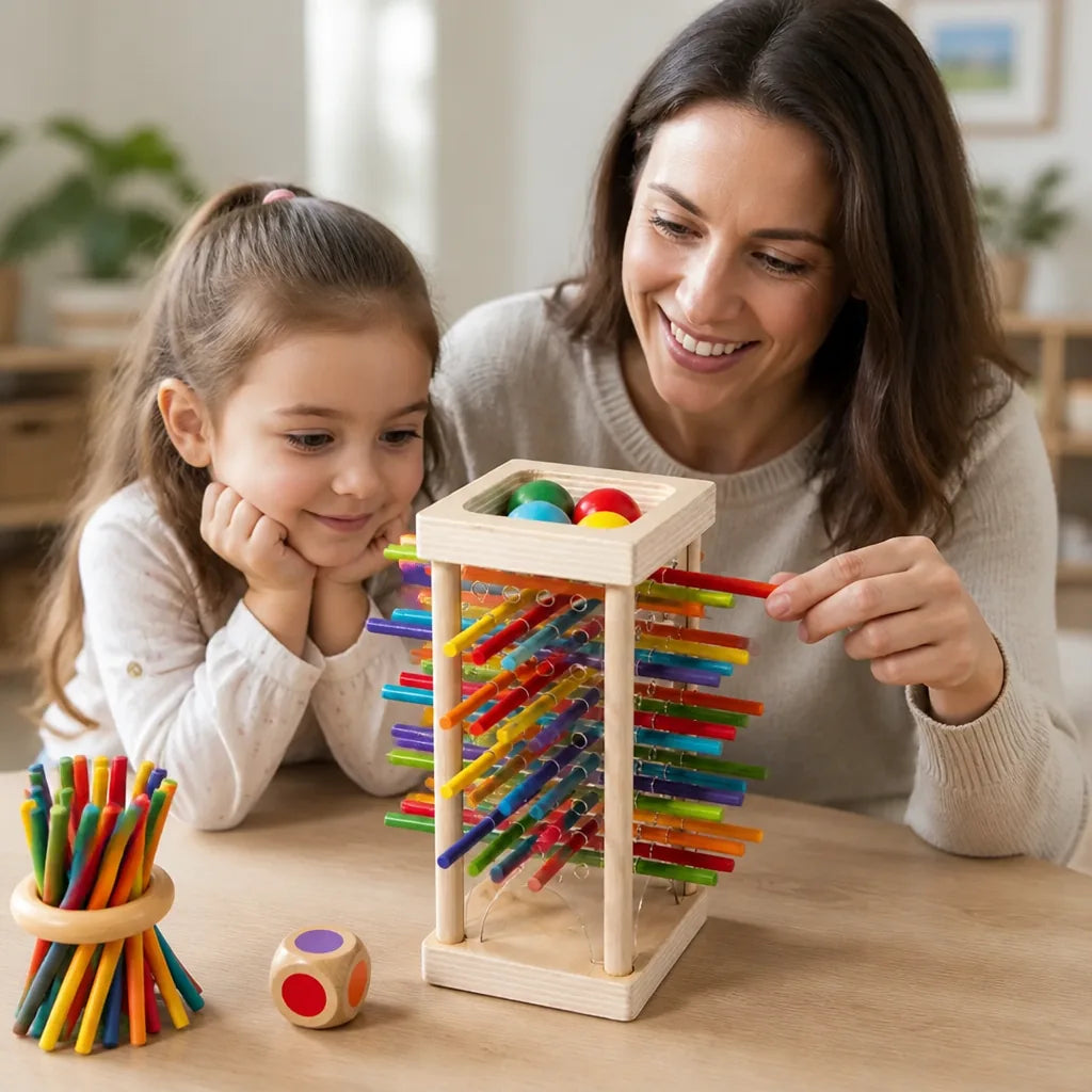 Stacking Tower Natural Wood Fine Motor Skills Ages 3+