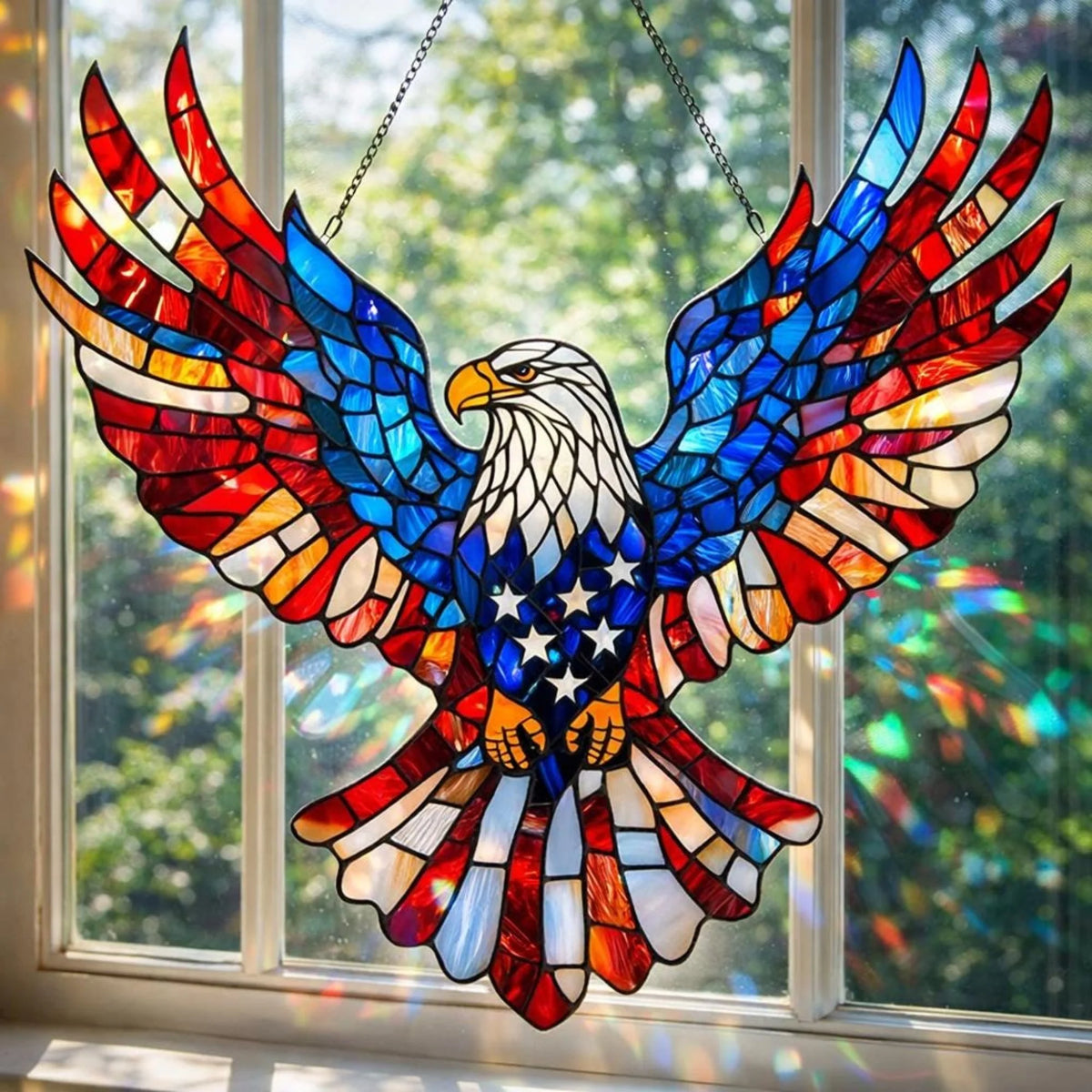 Stained Glass Suncatcher Eagle Design Projects Colored Light