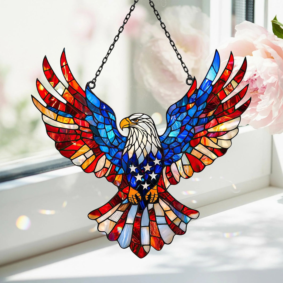 Stained Glass Suncatcher Eagle Design Projects Colored Light