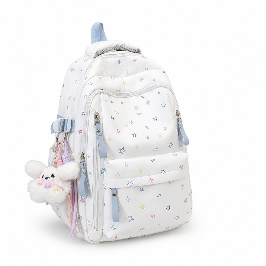 Star-Embellished Multi-Pocket Backpack (Ergonomic Straps)