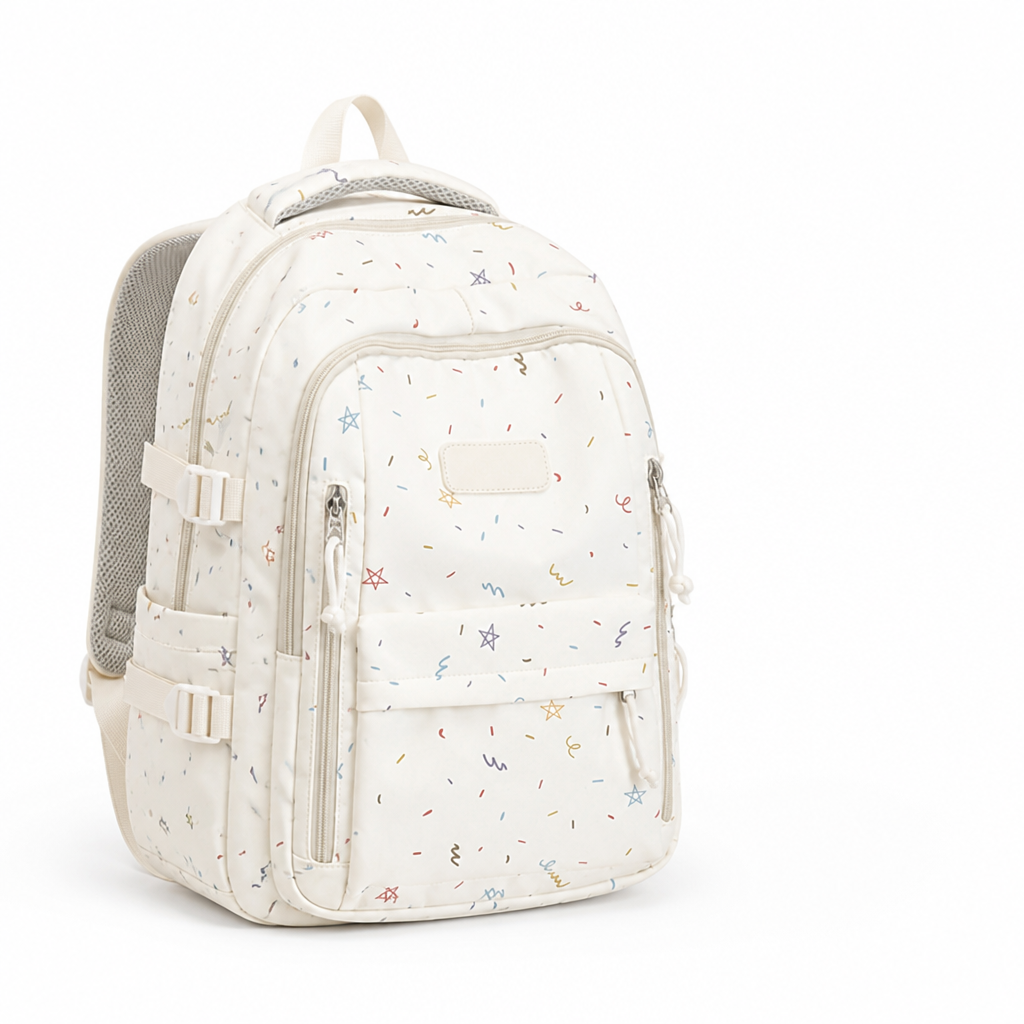 Star-Embellished Multi-Pocket Backpack (Ergonomic Straps)