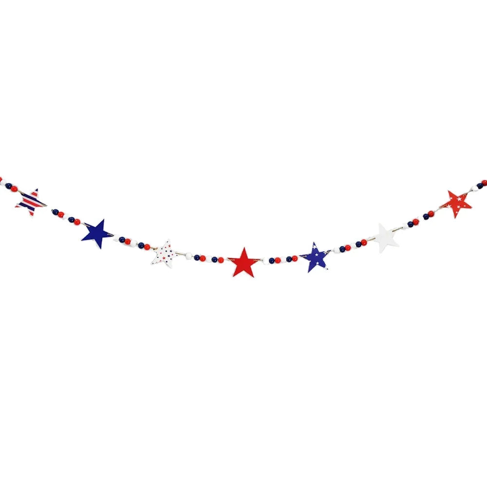 Star Garland Red White & Blue Weather-Resistant