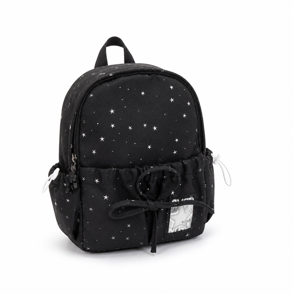 Star-Print Spacious School Backpack (Adjustable Straps)