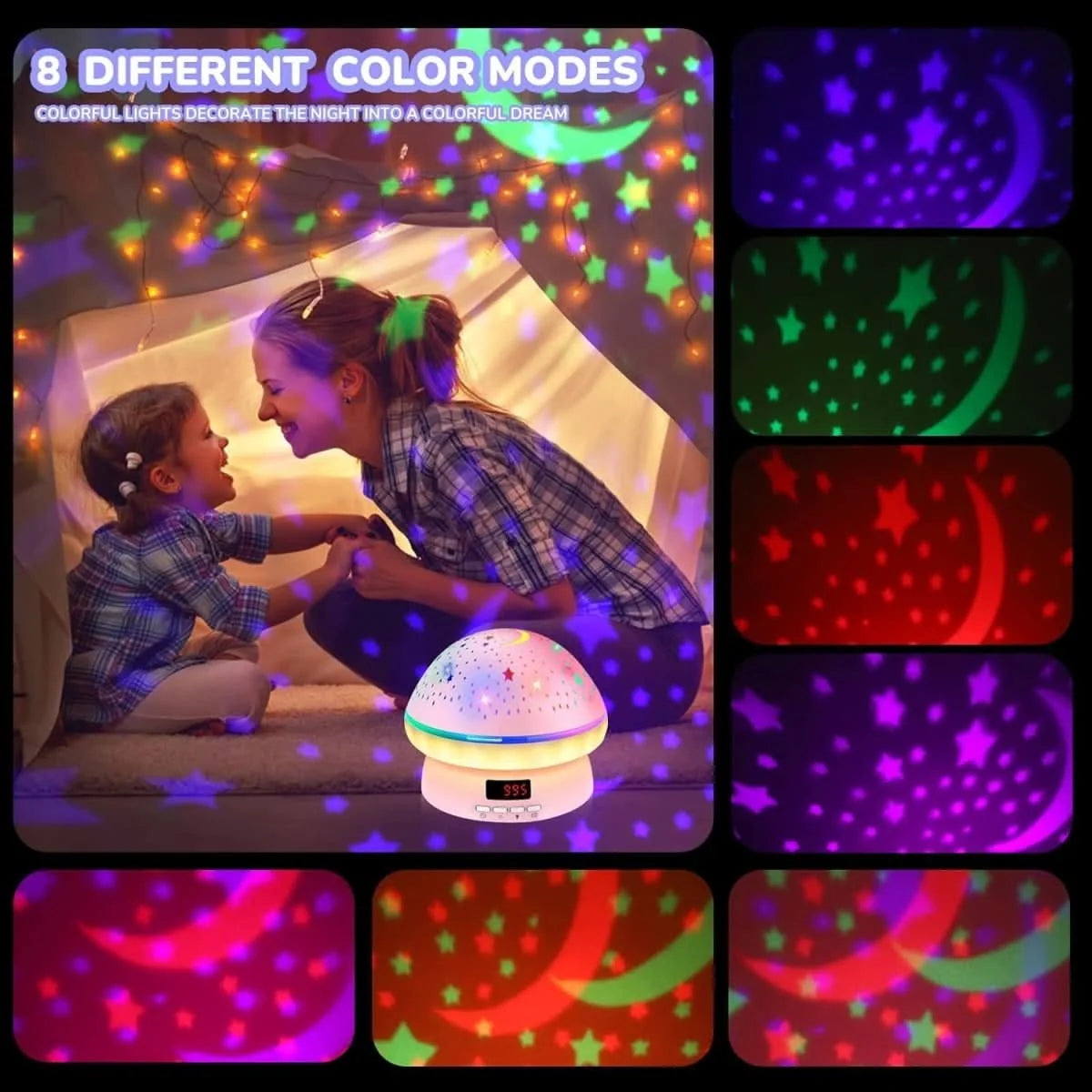 Star Projector 16 Colors 360-Degree Rotation Timer & Remote Control