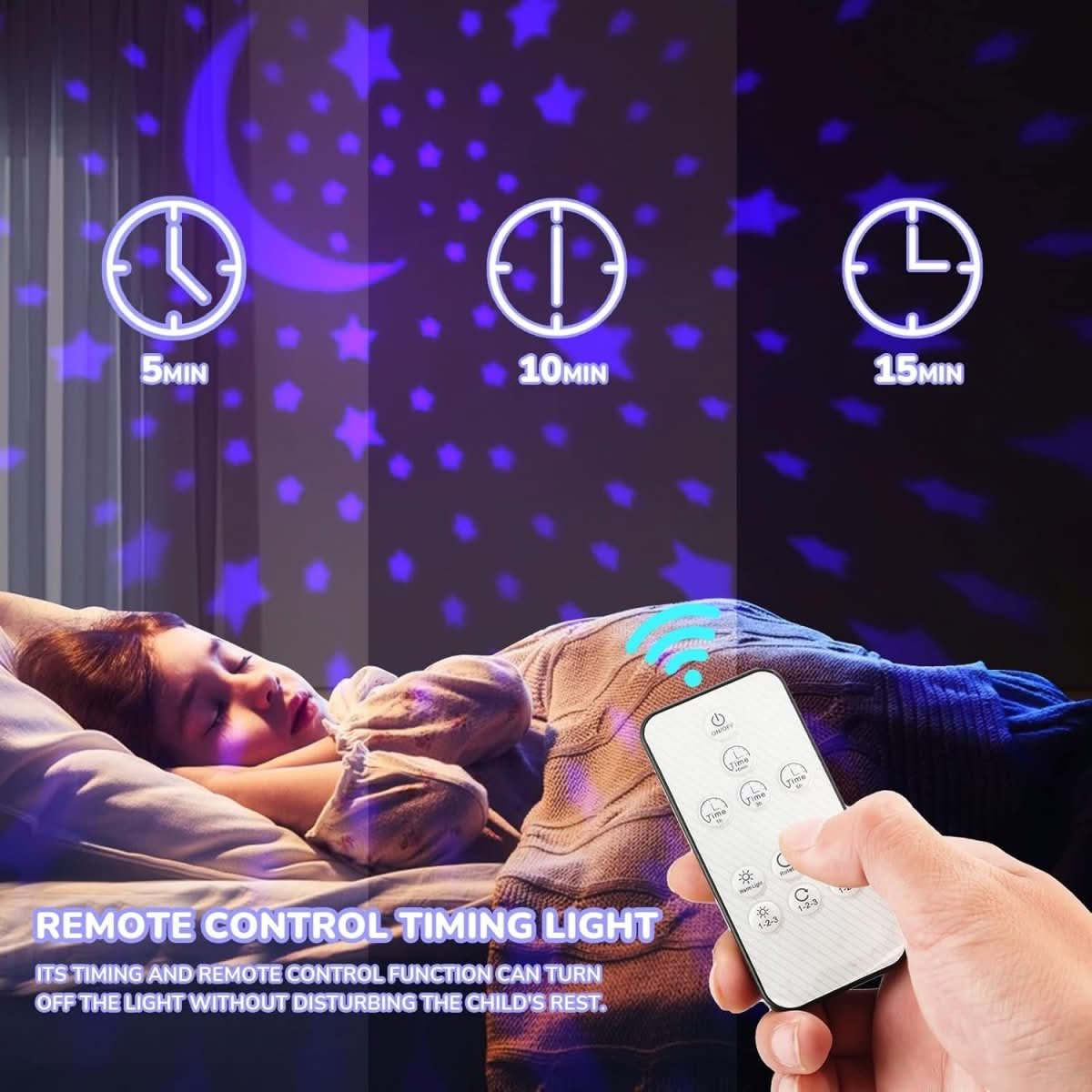 Star Projector 16 Colors 360-Degree Rotation Timer & Remote Control