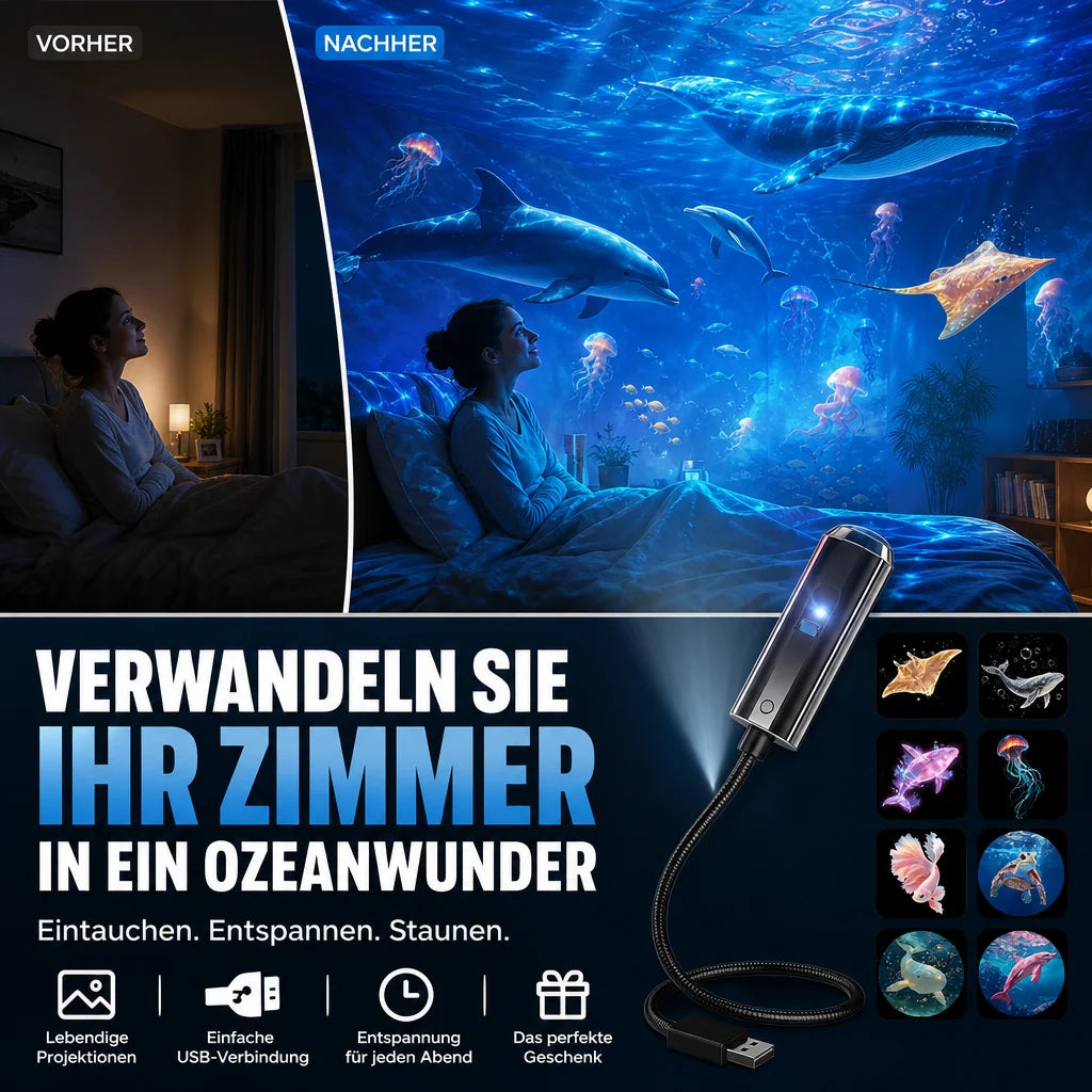 Star Projector Night Light 10 Interchangeable Slides USB Powered