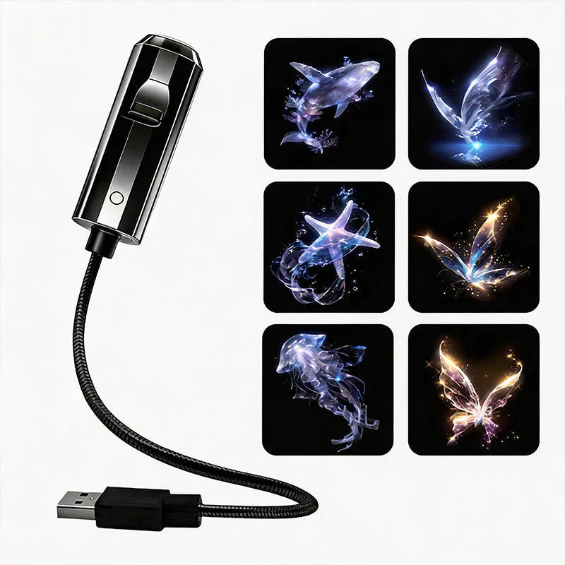 Star Projector Night Light 10 Interchangeable Slides USB Powered