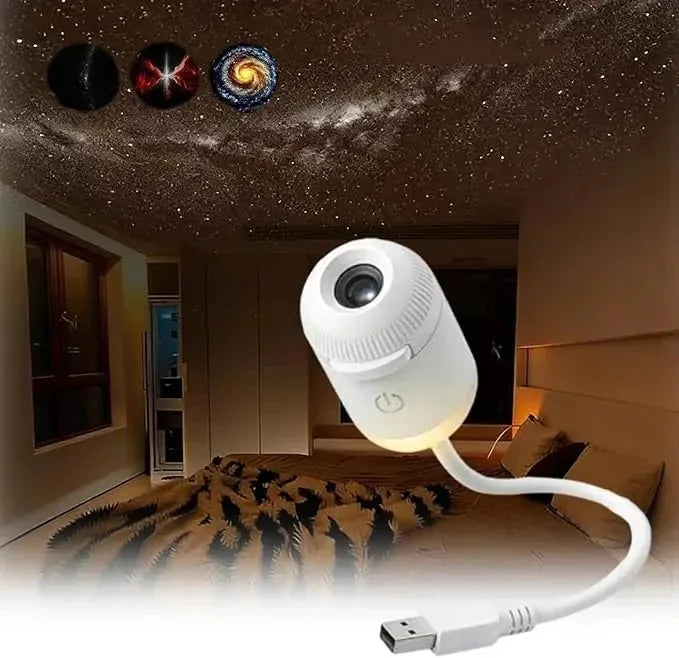 Star Projector Night Light Dual Mode USB-Powered