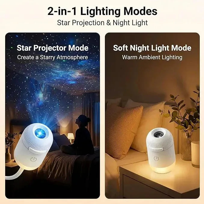 Star Projector Night Light Dual Mode USB-Powered