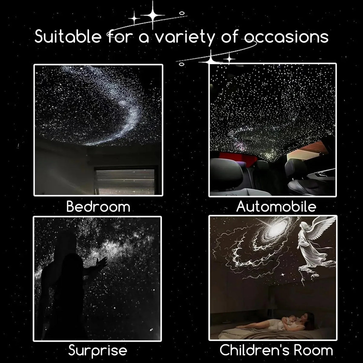 Star Projector Night Light Dual Mode USB-Powered