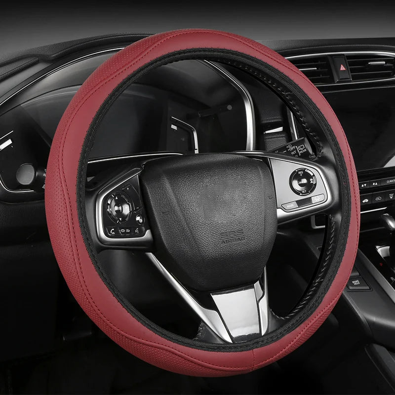 Steering Wheel Cover Perforated Faux Leather Anti-Slip Grip